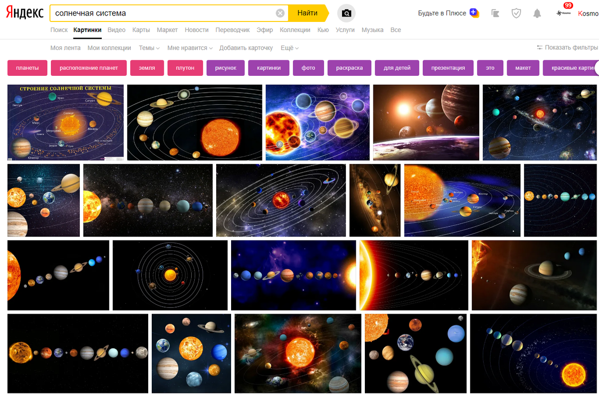 Все картинки показывают набор планет в ходящий в солнечную систему, орбиты планет, пояса астероидов, возможно даже соотношение планет относительно друг друга.