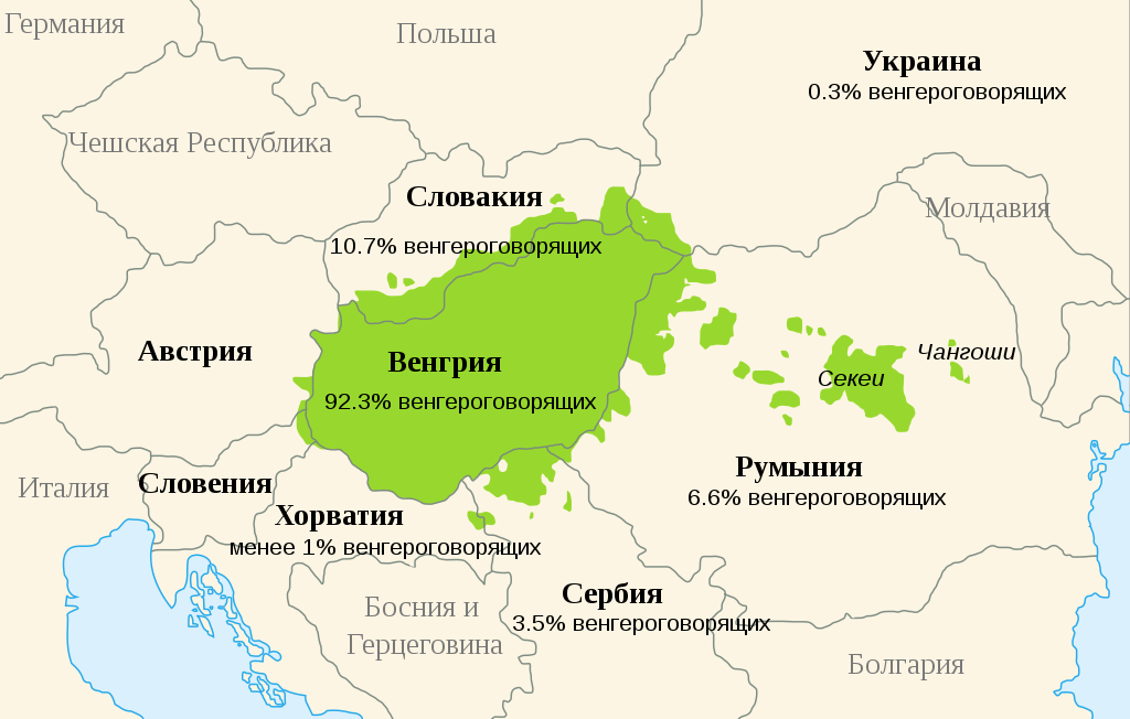 Карта венгрии и румынии