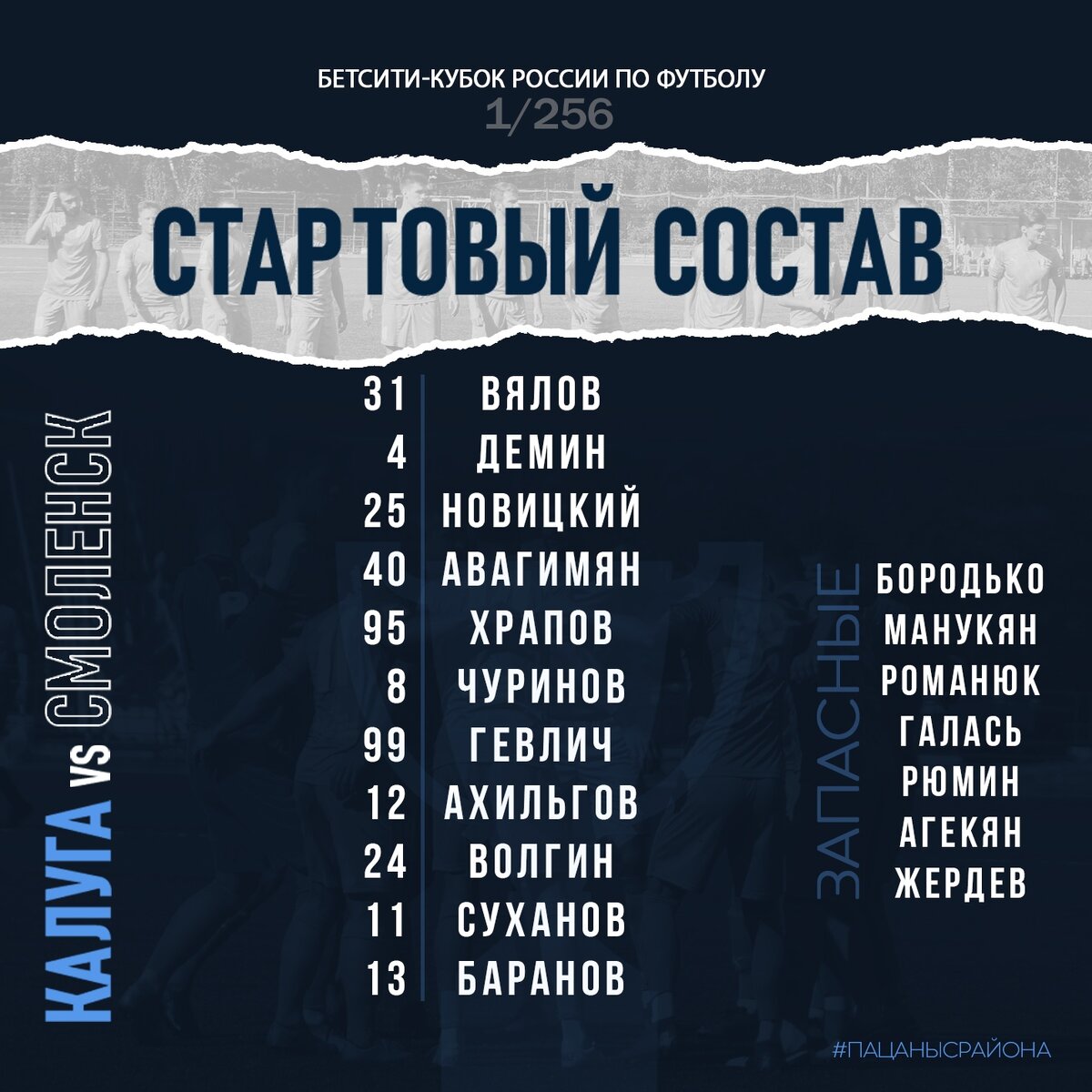 Состав «Калуги» в матче со «Смоленском»