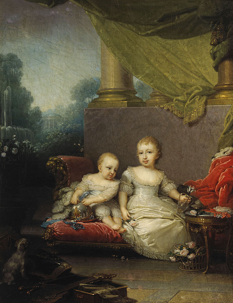 Великая княжна Анна с братом Николаем. Владимир Боровиковский, 1797 год