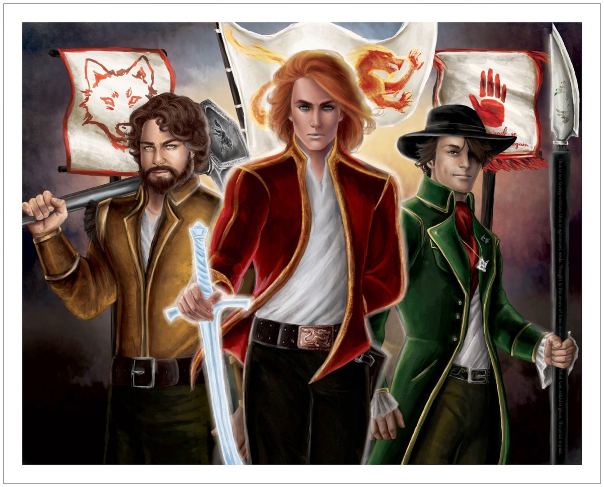 Персонажи из "Колеса времени" : кузнец Перрин Айбара, герой Ранд ал'Тор, игрок Мэт Каутон (арт  www.pinterest.com).