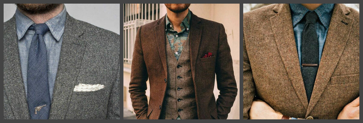 твид и фактурные рубашки