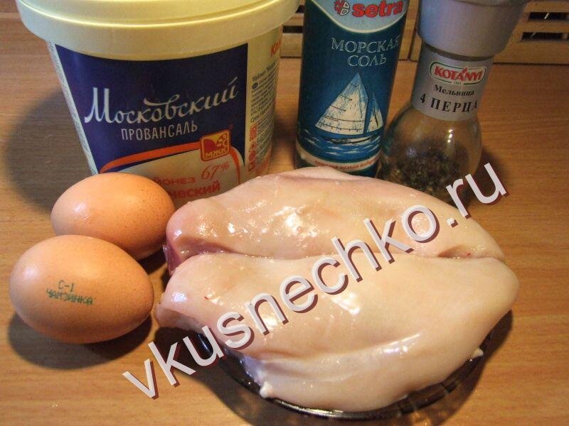 Куриные лепешки, ингредиенты для приготовления.