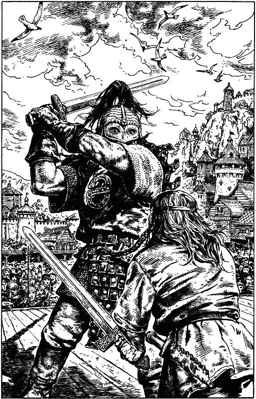 Поединок Волкодава за жизнь Эвриха. 