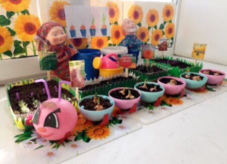 "Огород на подоконнике". Посадки сделаны 26 марта