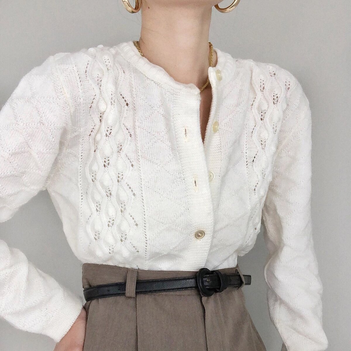 Вязаные кофты на пуговицах: 6 женственных вариантов в винтажном стиле ...