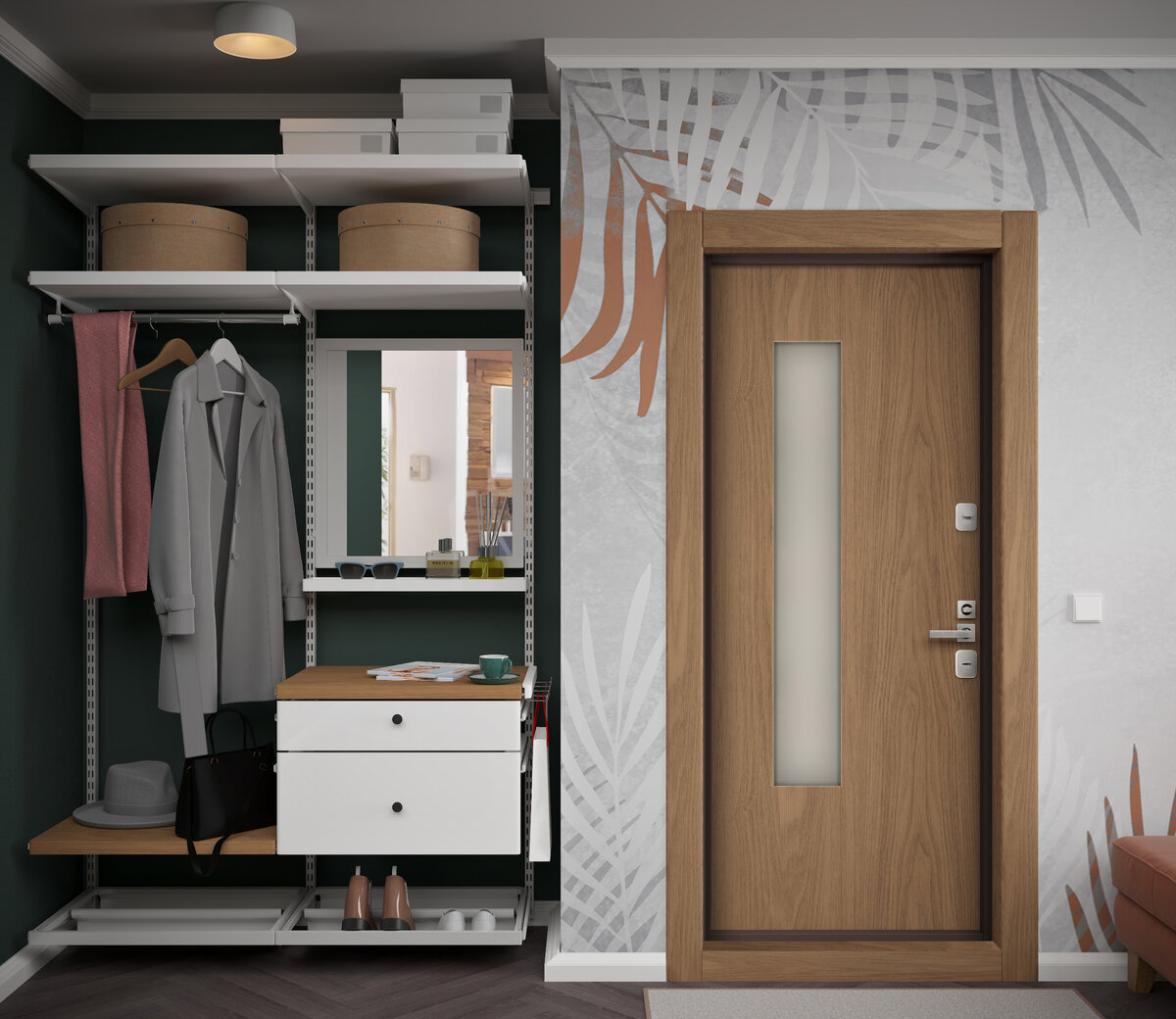 Входная дверь со стеклом FALKO