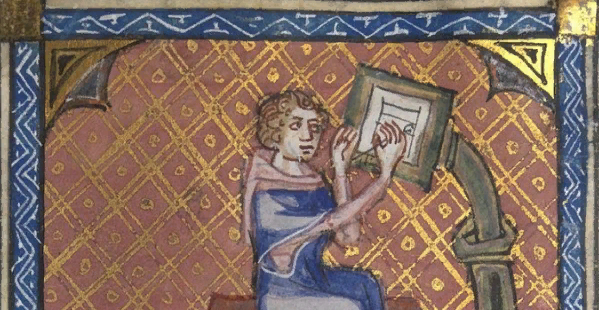 Автор рукописи за своим письменным столом. 14 век.