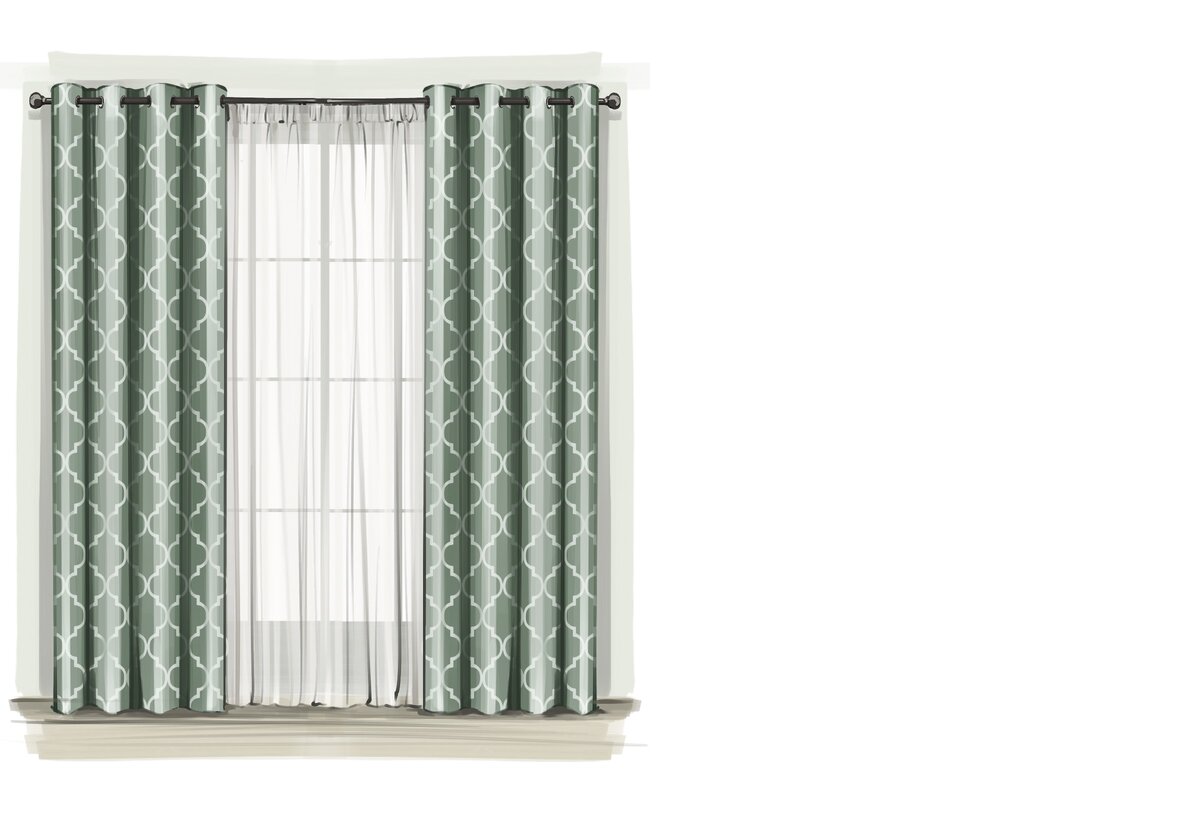 Эскиз штор на планшете