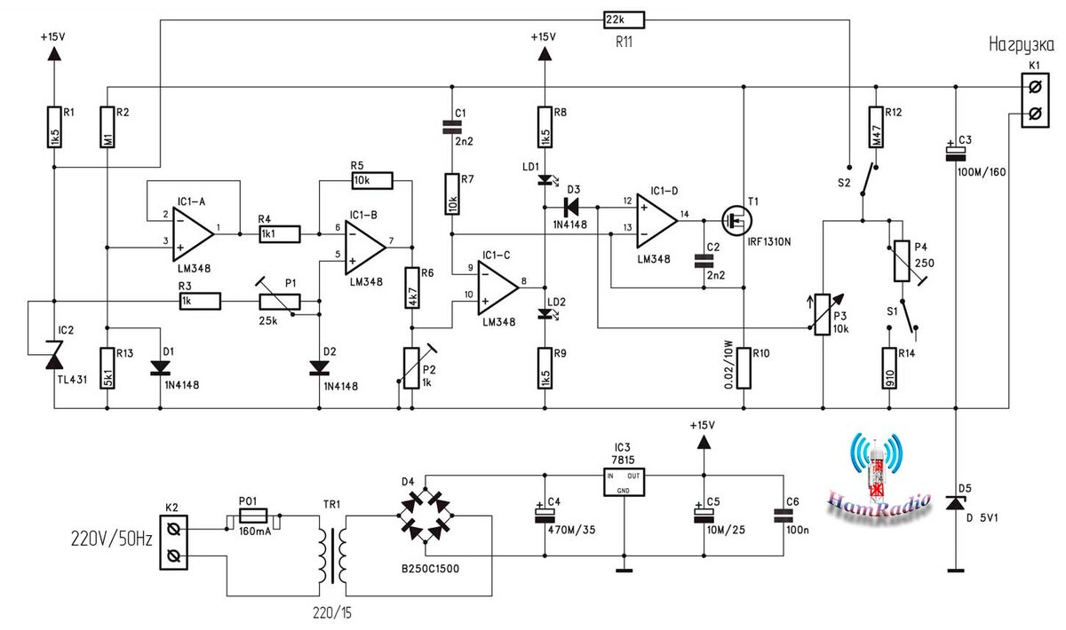 Электронная нагрузка своими руками схема ака касьян