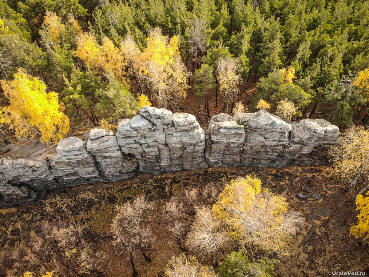 Вид на Чёртово Городище с дрона