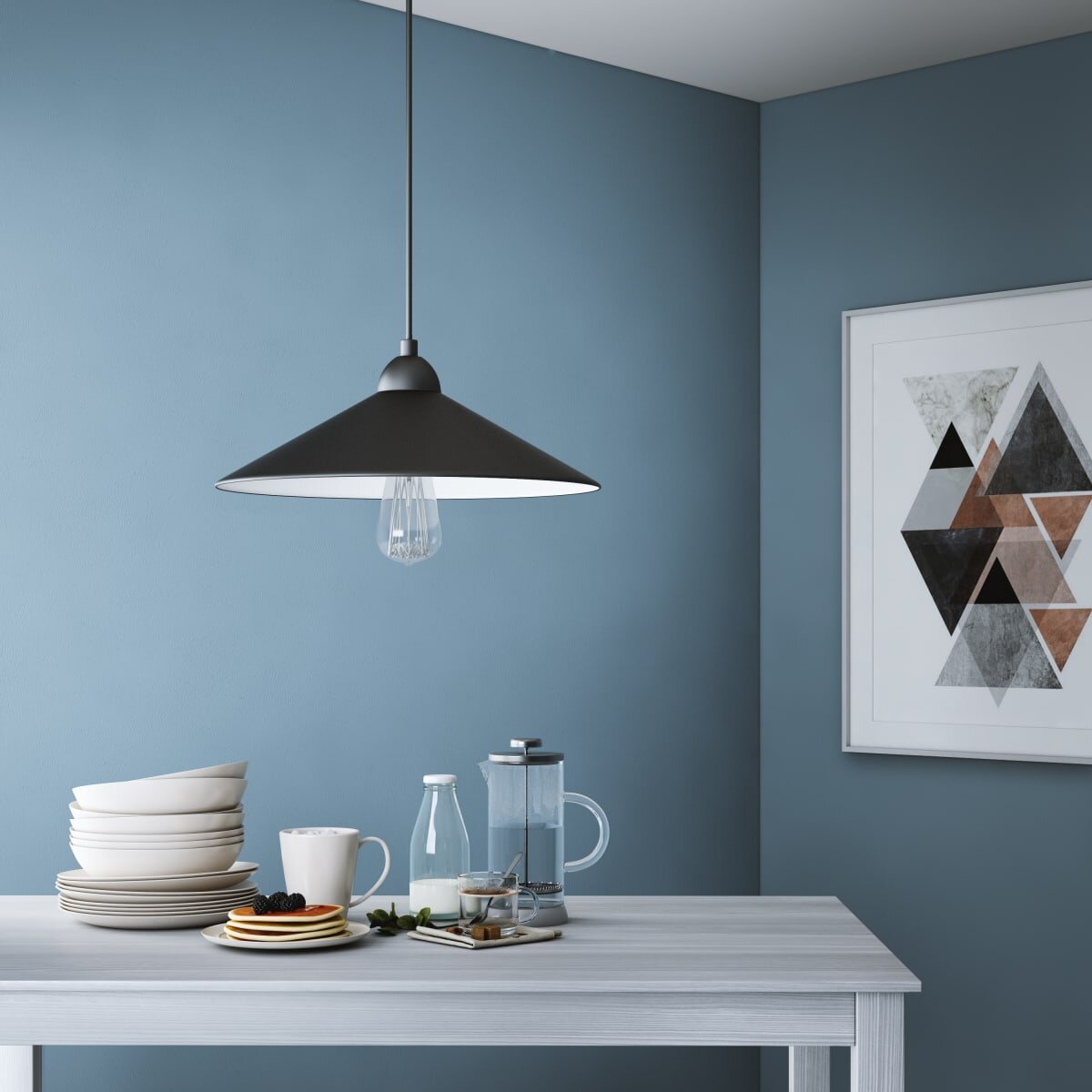 Светильник подвесной Braga, 1 лампа, цвет матовый чёрный, 655 ₽ шт