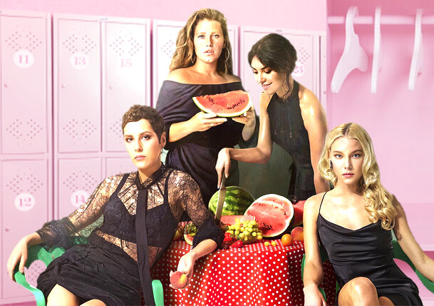 В коллаже использована афиша сериала "Чики"