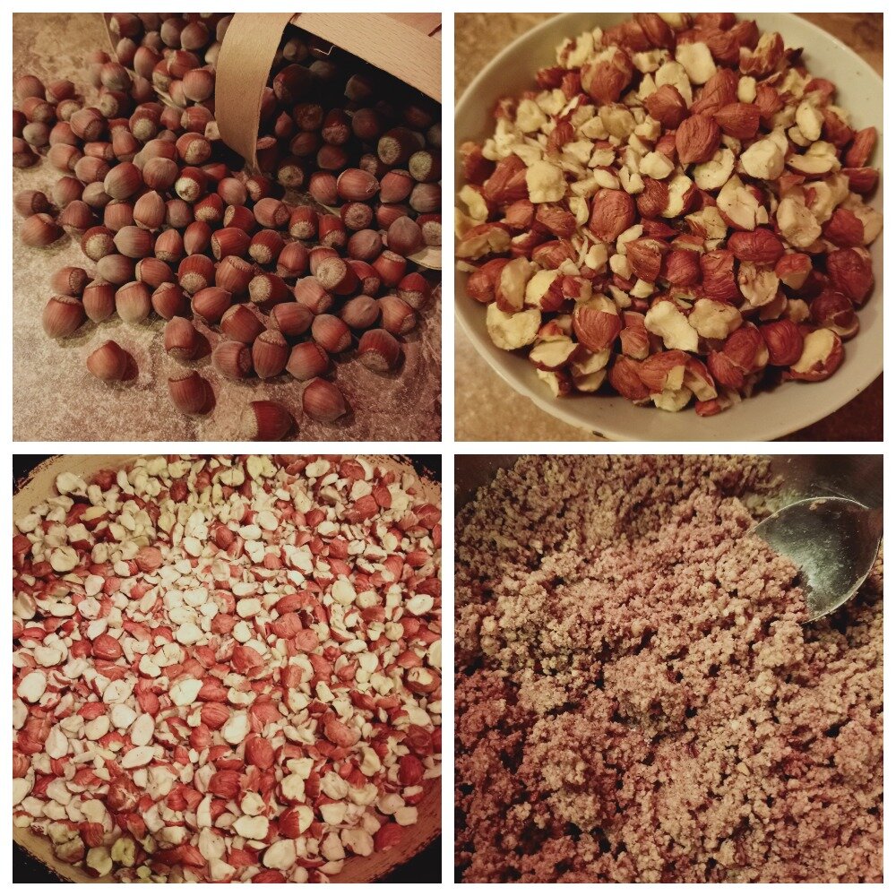 Подготавливаем орехи для печенья