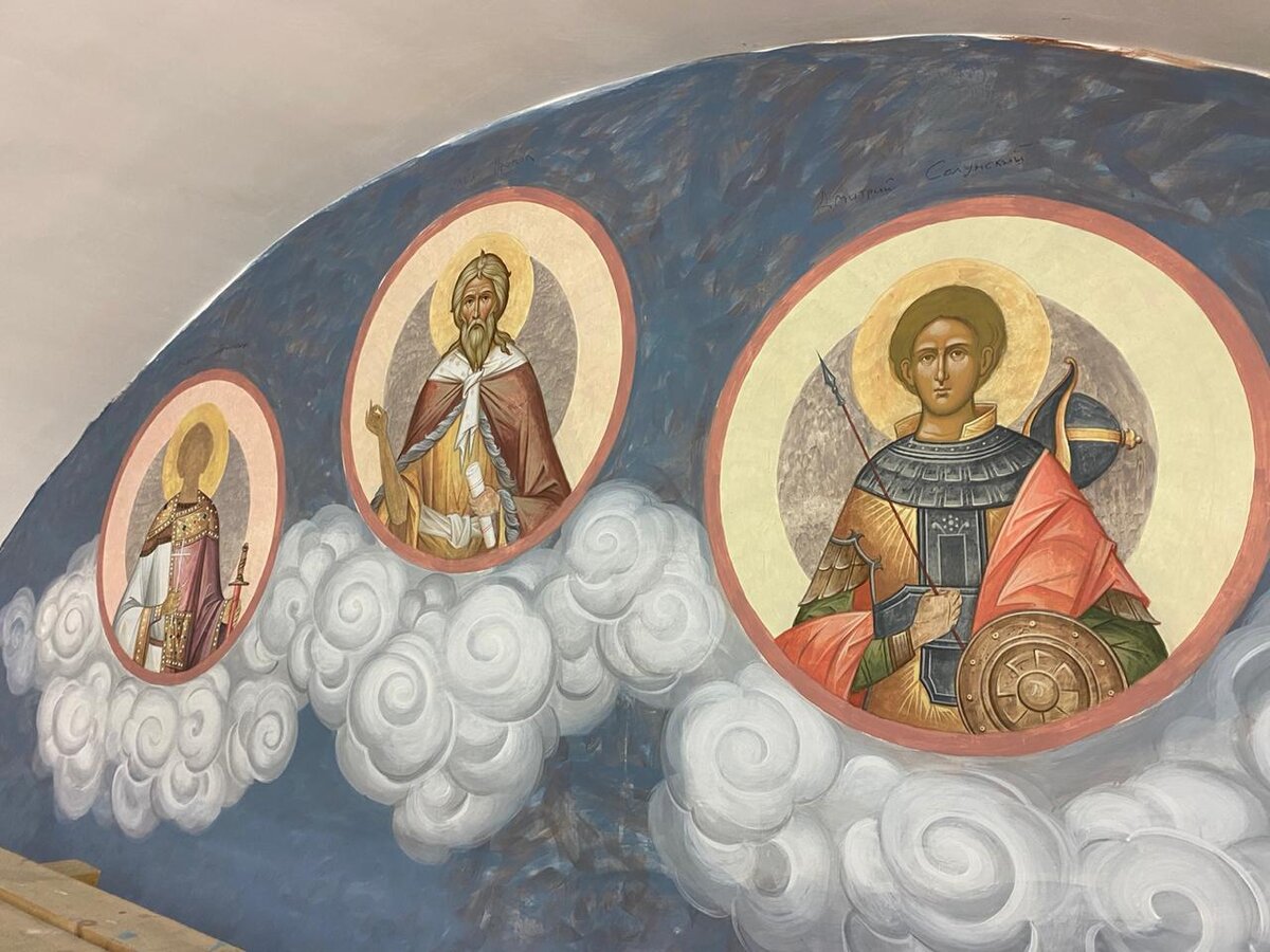Роспись храмовых стен. Работа мастерской "Палехский иконостас" https://iconostas.ru/