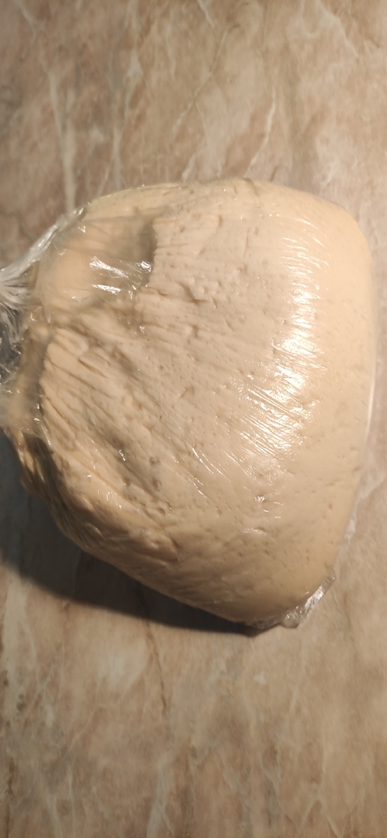 Вот так выглядит пакет с тестом после 12 часов в холодильнике