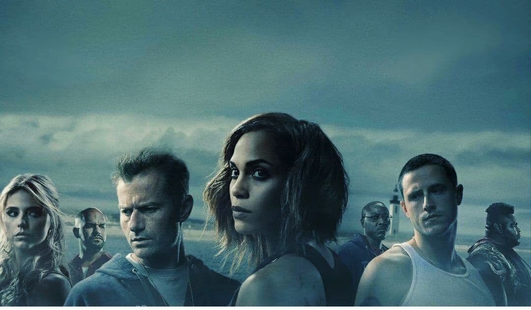 Официальный постер сериала "Кайфтаун" 2020. Райли Воулкел в роли танцовщицы и женщины наркобарона Ренэ Сегны, Амори Ноласко в роли наркобарона Фрэнки Куэвоса, Джеймс Бэдж Дэйл в роли детектива Рэя Абруццо, Моника Реймунд в роли главной героини Джекки Квинонес, Дон Норвуд в роли полицейского Алана Сейнтилла, Шейн Харпер в роли бывшего наркомана Джуниора МакКарти и Аткинс Эстимонд в роли убийцы Остио