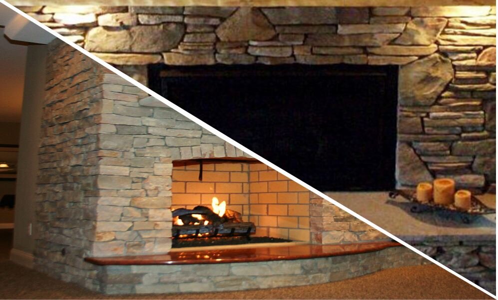 Отделка каминов натуральным камнем