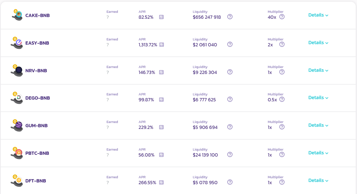 Несколько примеров пулов монет и их доходность 
