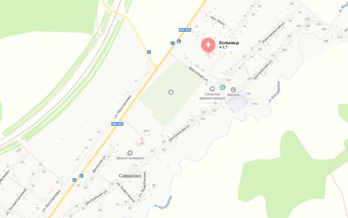 село Сафарово в Яндекс картах