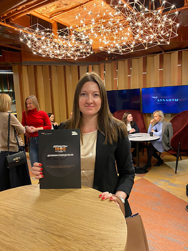 Генеральный директор Launch Group Евгения Фадеева на церемонии награждения финалистов рейтинга быстрорастущих компаний «Атланты 1000»