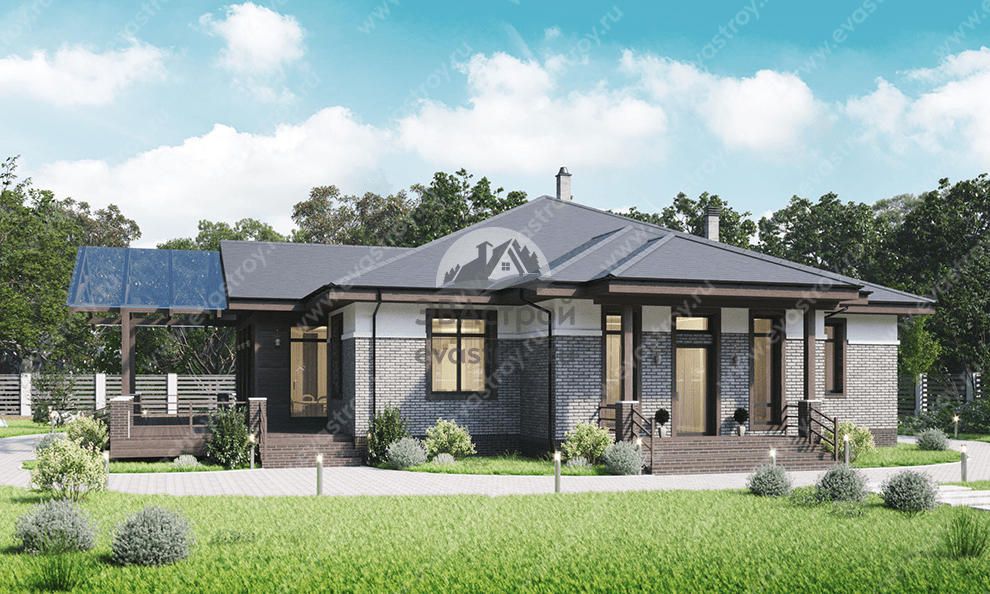 Проект дома 339 м2 с мансардой, террасой и кинотеатром - 15-339