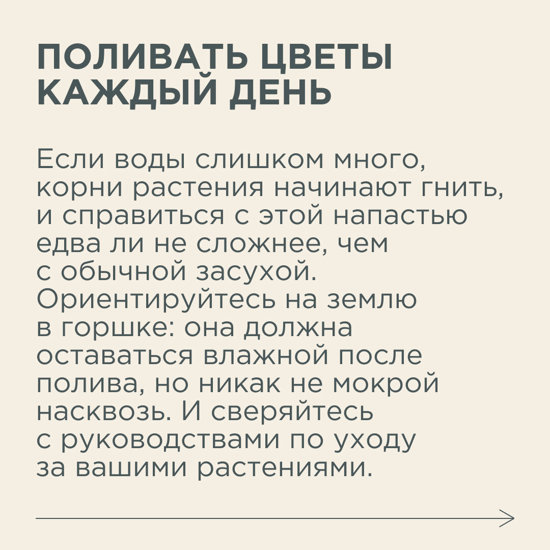 Недостаток влаги для растений это плохо, но ее избыток — едва ли не хуже. Кроме того, помните, что в вегетативный период (обычно это весна и лето), когда идет активный рост цветка, ему требуется больше влаги, чем зимой и осенью, когда большинство растений уходят в своеобразную спячку. 