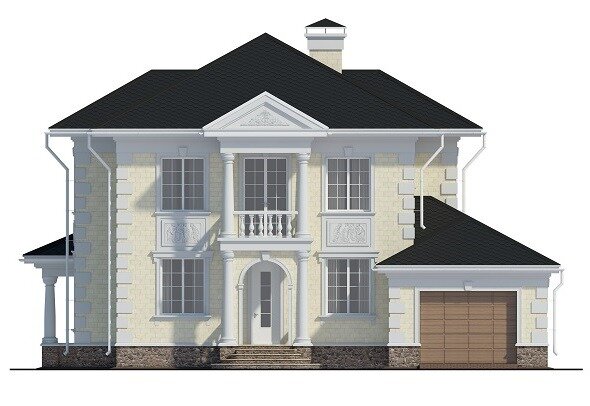 Главный фасад - «Петергоф-2» Проект дома - KR-223