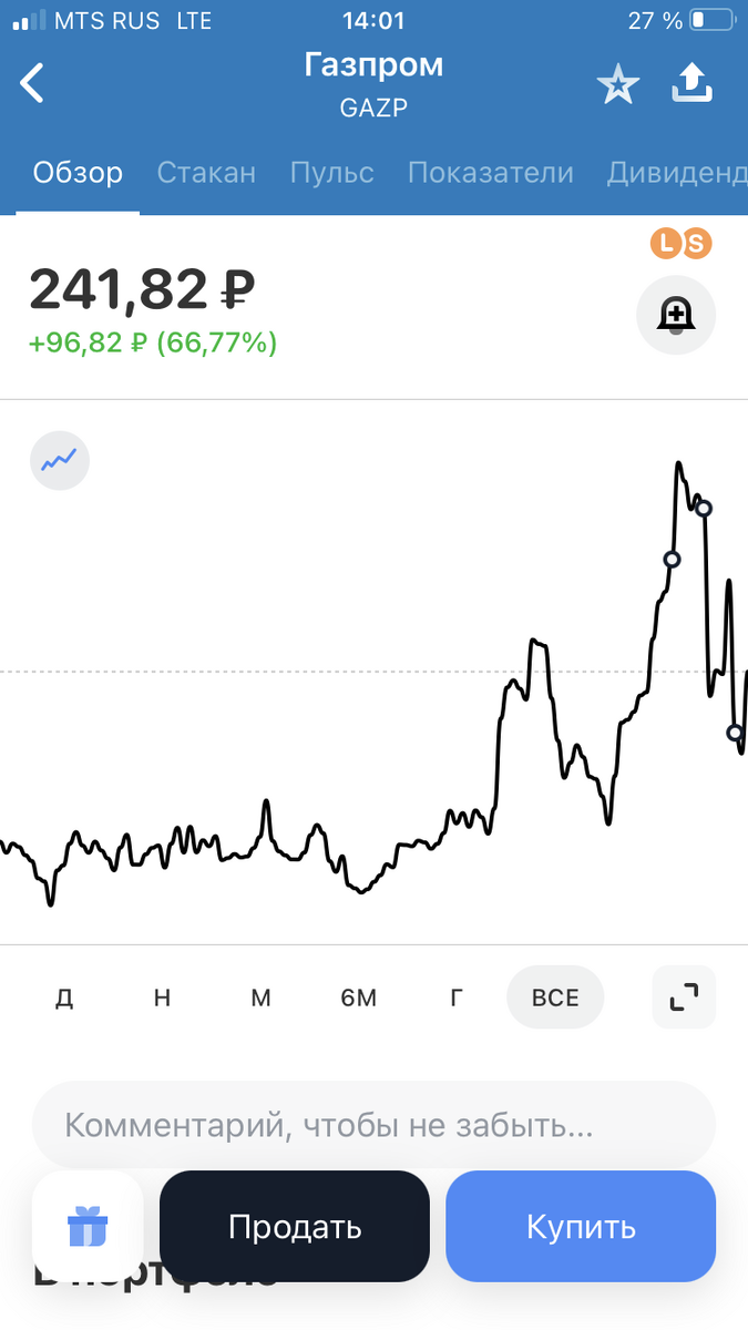 Акции Газпрома 31.08