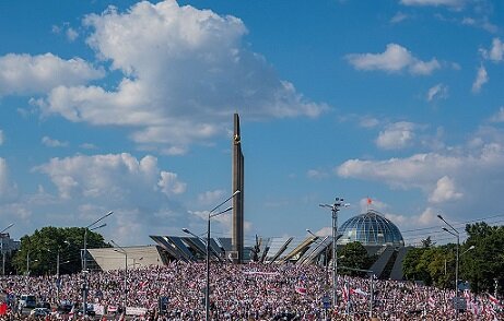 Кадр с митинга протеста в Минске