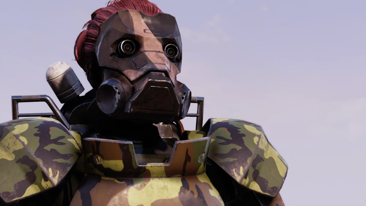 Маска брони лесного скаута и броня Секретной службы  - скриншот из игры Fallout 76 