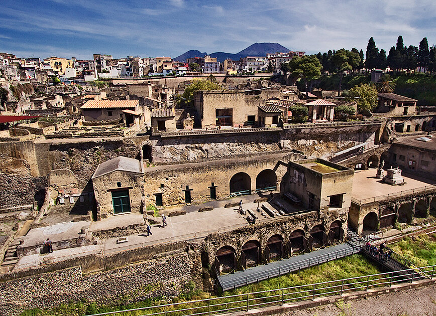 Панорама Геркуланума, уничтоженного извержением вулкана Везувий