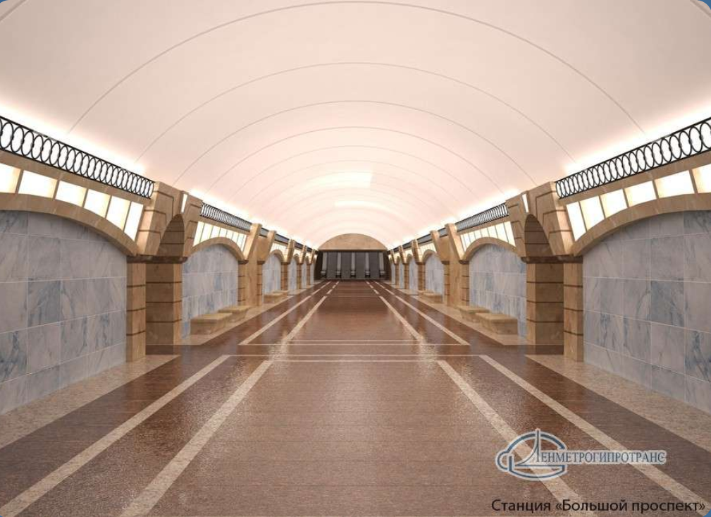 Станция метро "Горный институт": фото проекта платформы