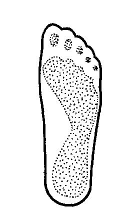 Контур стопы и отпечаток следа