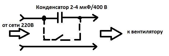 Свв61 конденсатор для вентилятора схема подключения