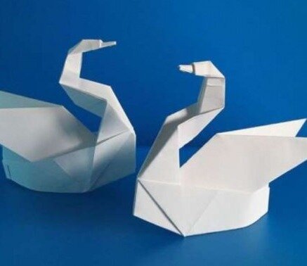 Конспект занятия по конструированию «Оригами «Лебедь»
