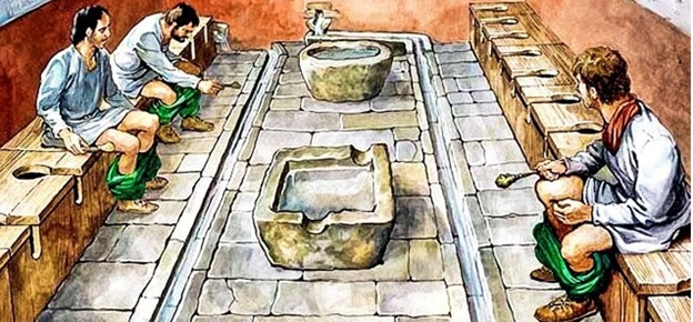 Римский общественный туалет. Источник изображения: numizmatik.ru