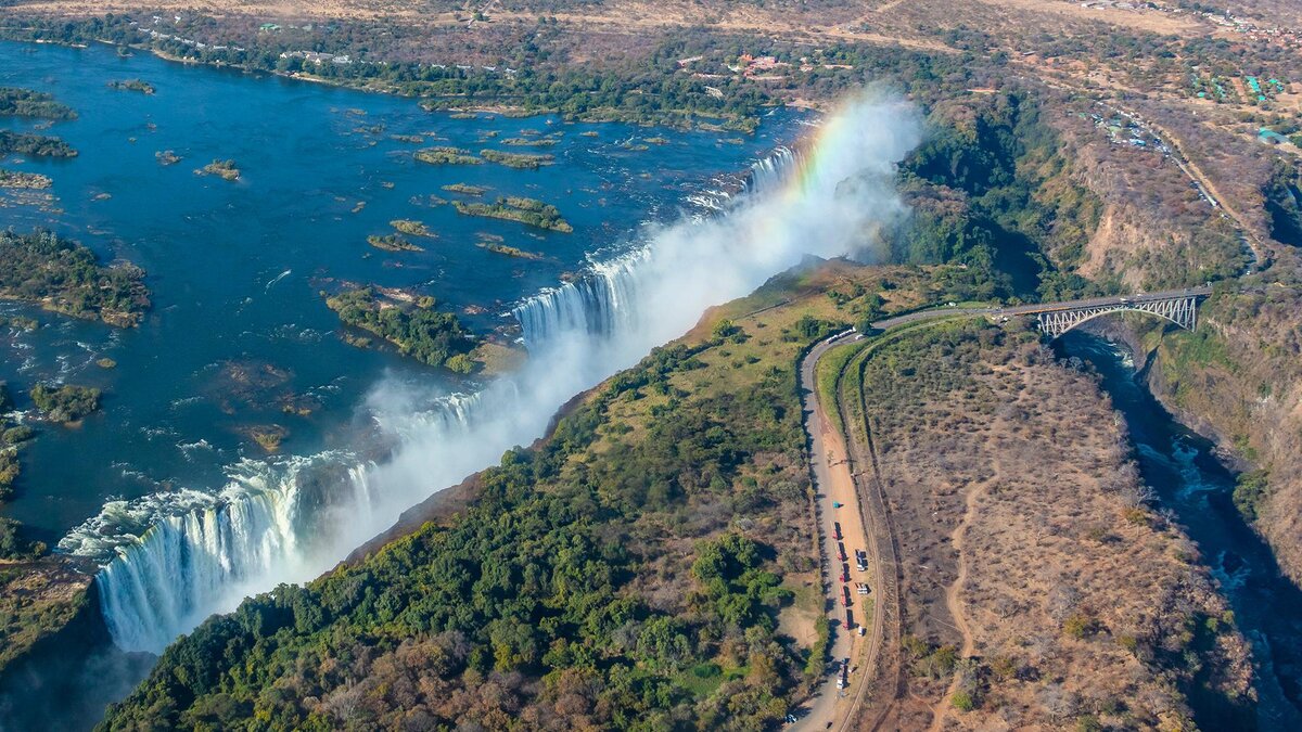 Водопад Виктория на карте Зимбабве