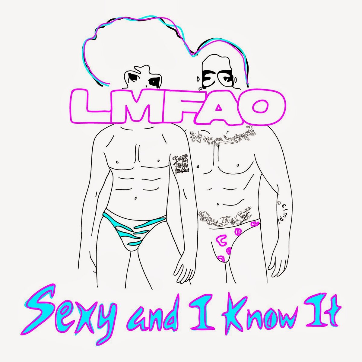 Обложка сингла  "Sexy And I Know It" американского дуэта электронной танцевальной музыки LMFAO