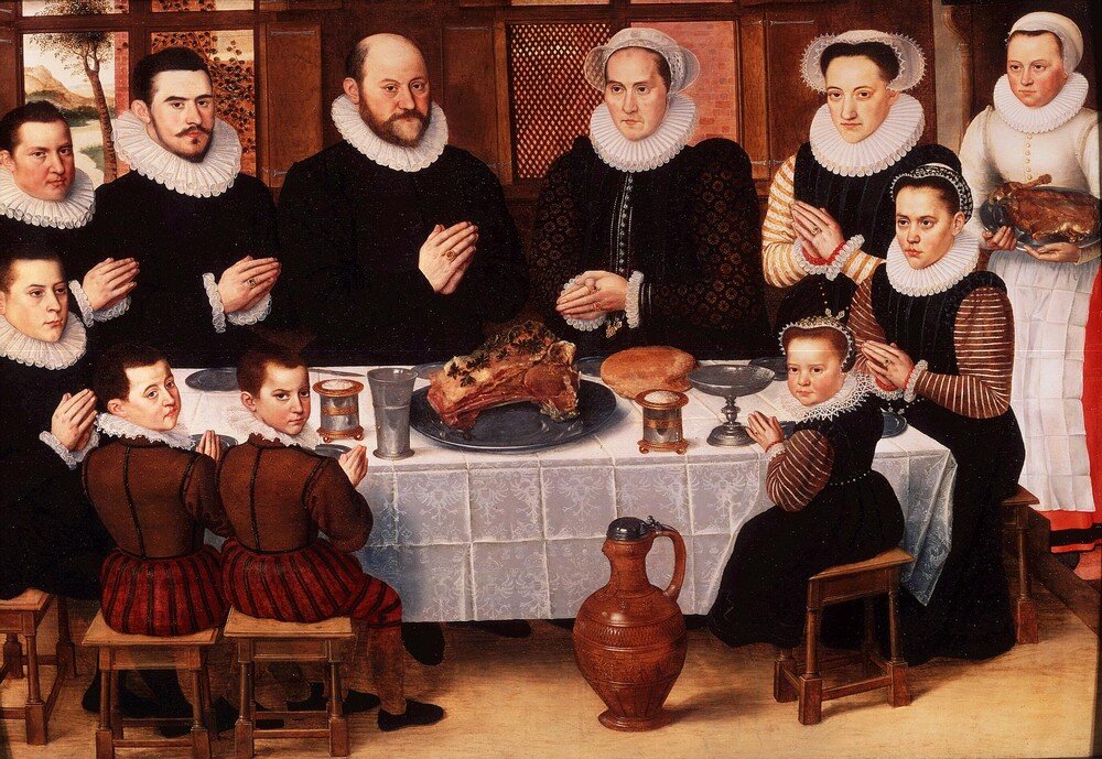 Anthonius-Claessins-A-Family-Saying-Grace-Before-the-Meal-1575. Антониус Клайссенс "Семья благодарит Бога перед обедом.