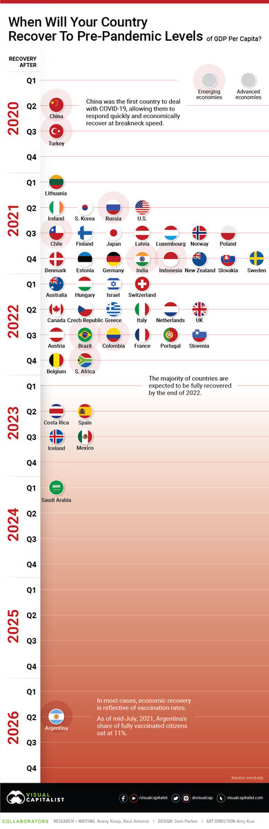 Расчёты ОЭСР, графика visualCapitalist.com