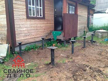 Пристройка на винтовых сваях