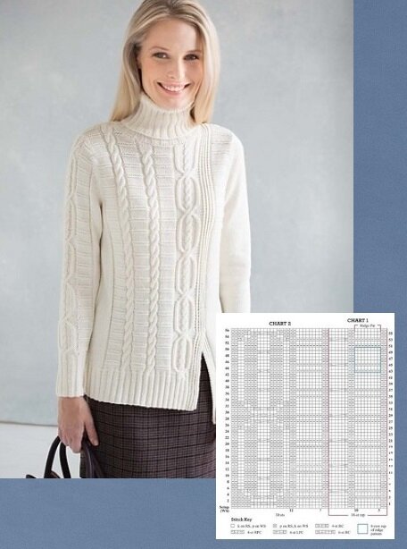 Белый свитер. Фото источник журнал по вязанию Vogue Knitting, Winter 2016/17.