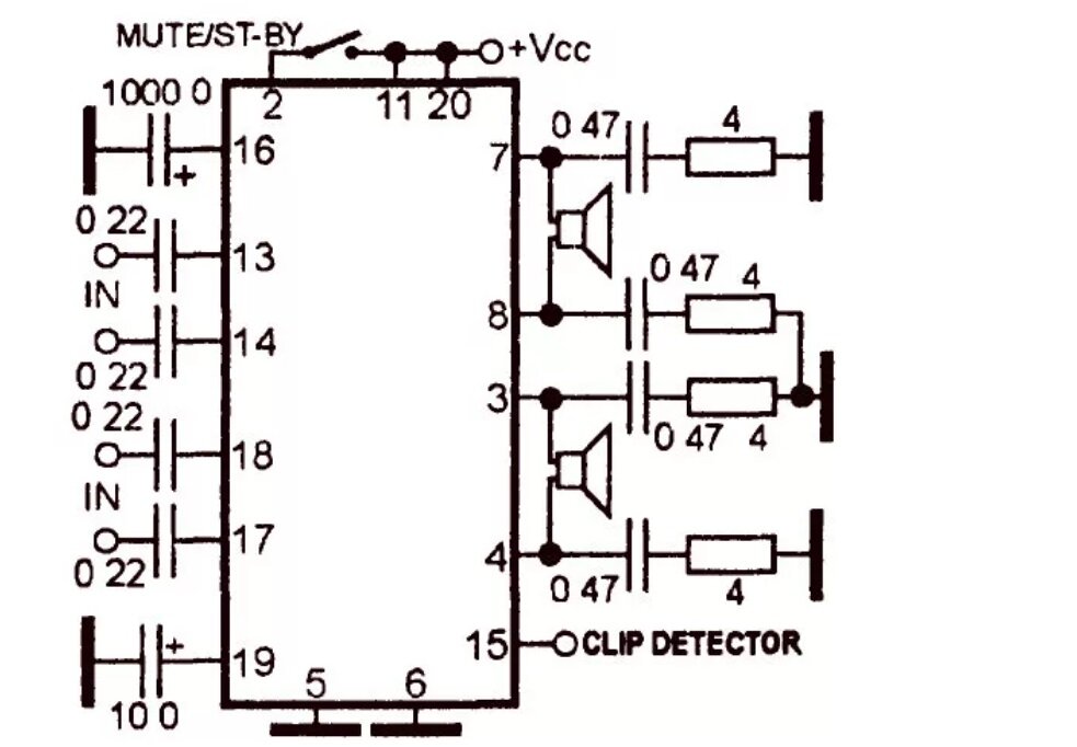 Tda8561 схема включения