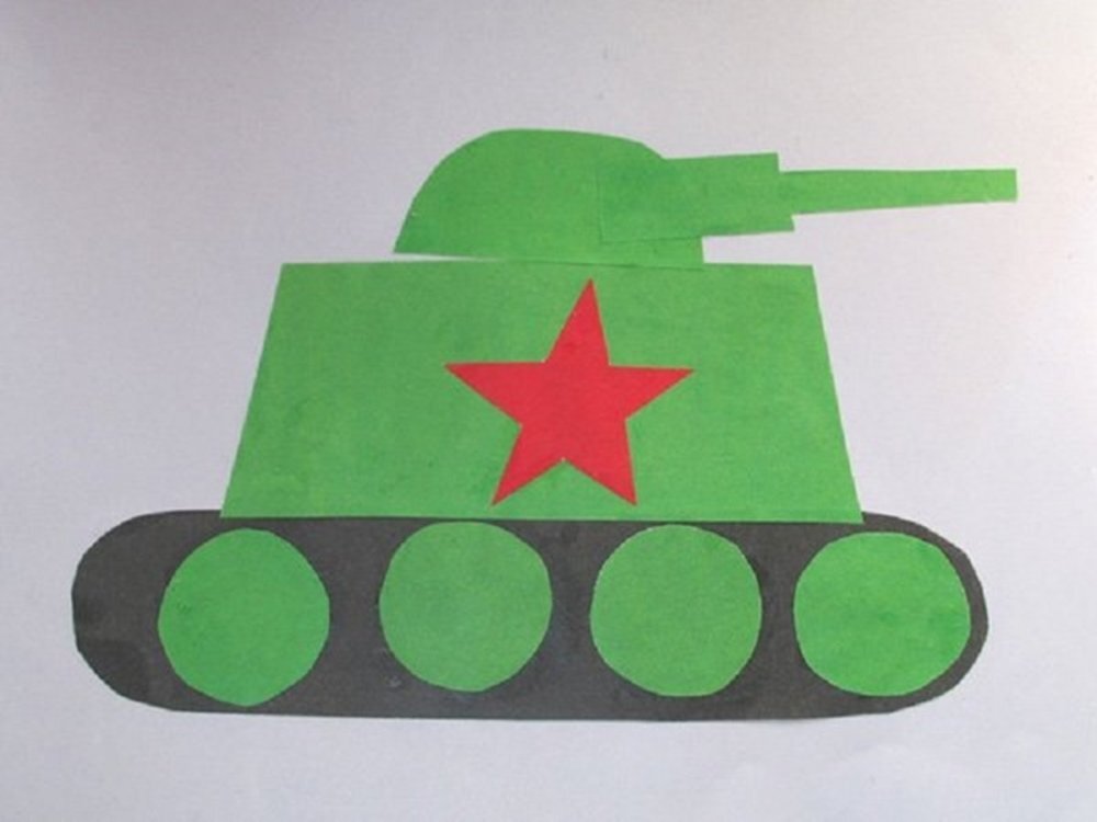 Аппликация из бумаги. Подарок к 23 февраля. Источник: namenu.ru