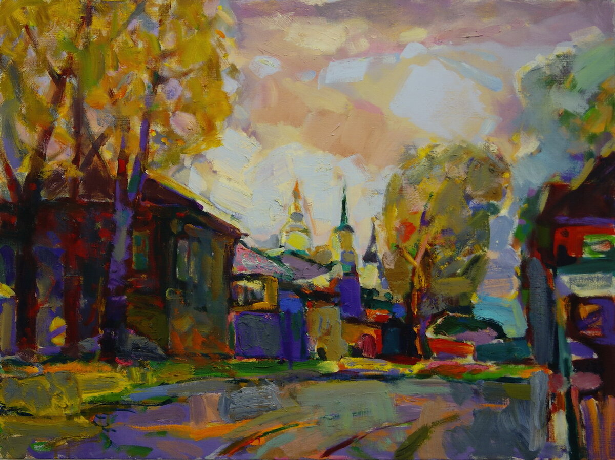«Иркутский мотив» Сергей Жилин.  Холст, масло, 60х80 см., 2014-2018г.
