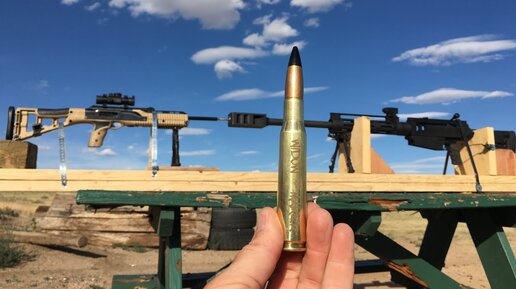 Выстрел .50 BMG внутрь ствола пистолетного калибра | Перевод Zёбры