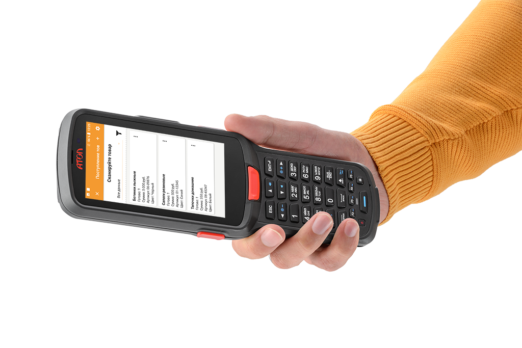 Мобильный терминал сбора данных с установленным ПО DataMobile - идеальное решение для приемки и инвентаризации товаров на складе или в магазине.