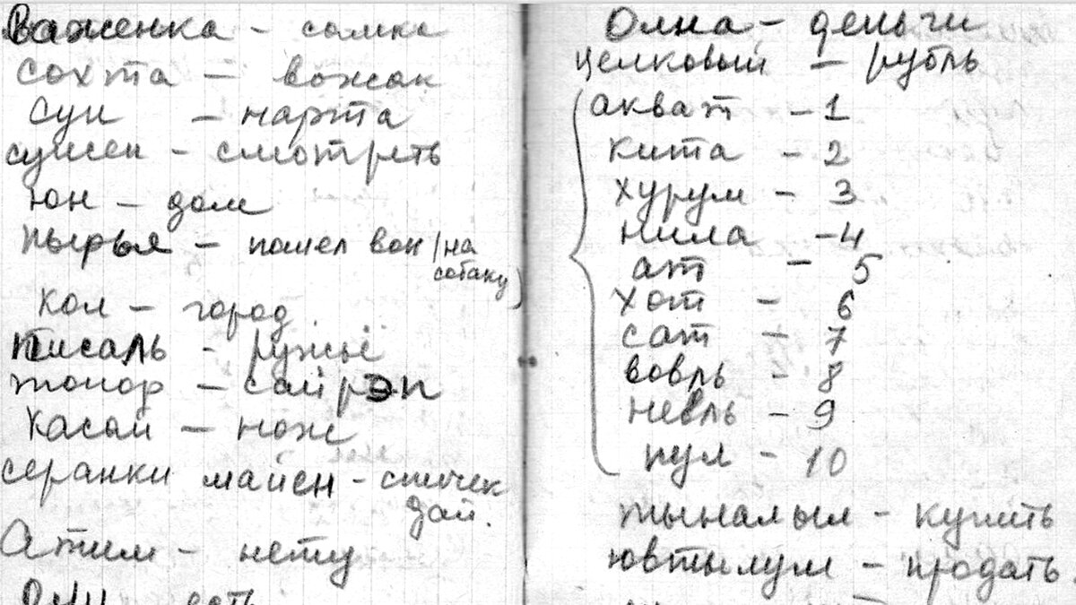 Перевал Дятлова. Мансийские слова в дневнике Зины Колмогоровой.