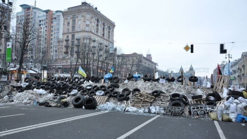 Баррикады на киевском Евромайдане. Источник: Википедия